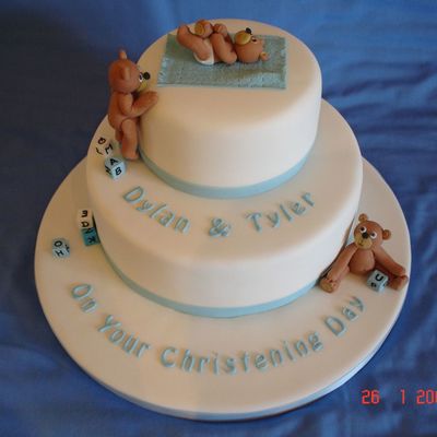 Teddy Bear Christening Cake