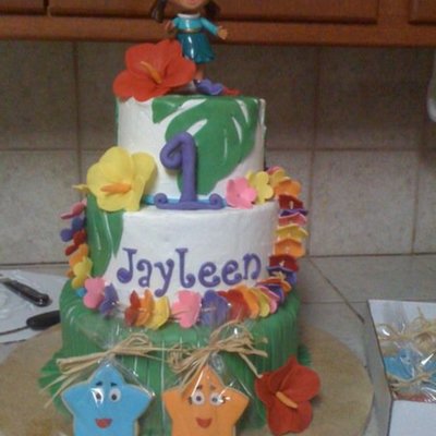 Luau Dora Cake