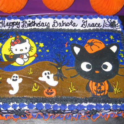 Hello Kitty Birthday Halloween Cake