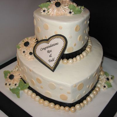 Ivory/black Bridal Shower Cake