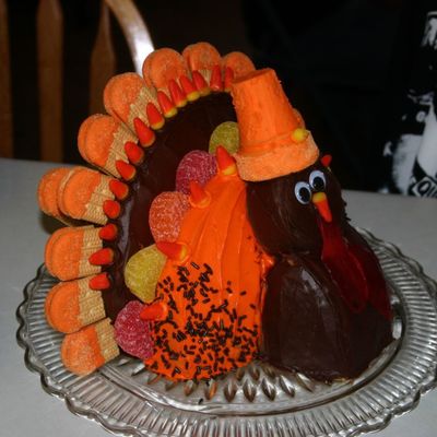 Side Veiw Of My Turkey Cake