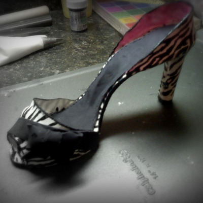 Zebra Stripe Gumpaste Shoe