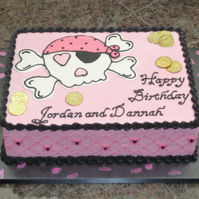Pink Pirate Birthday Cake