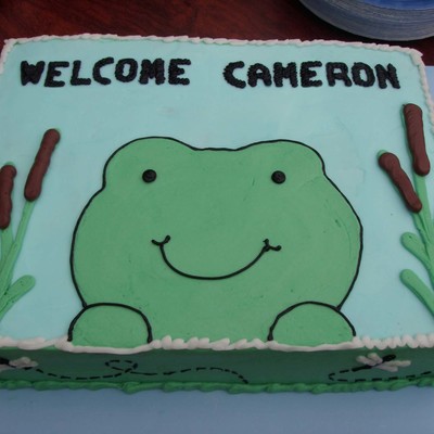 Frog Baby Shower Cake