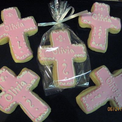Pink Cross Cookies