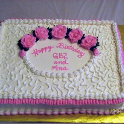Pink Roses Birthday Cake