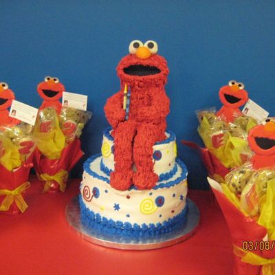 3D Elmo & Elmo Cookie Bouquet