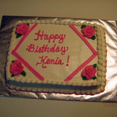 Pink Roses Birthday Cake