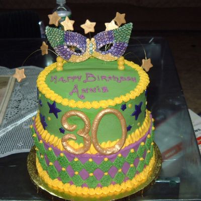 30Th Birthday Cake - Mardi Gras Theme