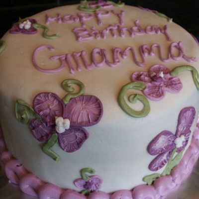 Brushed Embroidery Birthday Cake