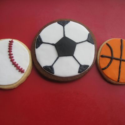 Sports Balls, Baseball, Soccer Ball, Basket Ball Cookies