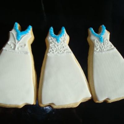 Bride Wedding Dress Bridal Shower Cookies