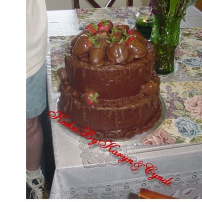 14 And 12 ..2-Tiered Choc Ganache With Strawberries