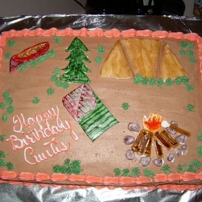 Camping Birthday Cake