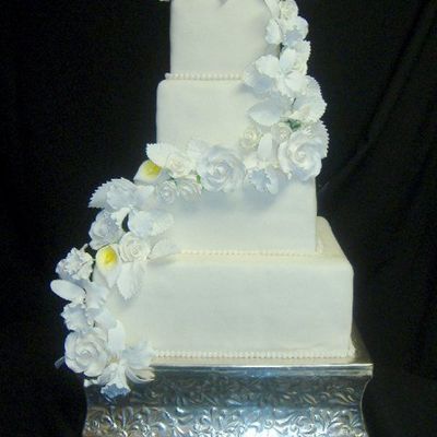 White On White Roses & Orchids