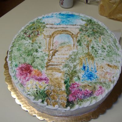 Hand Painted Cake For Bridal Fair