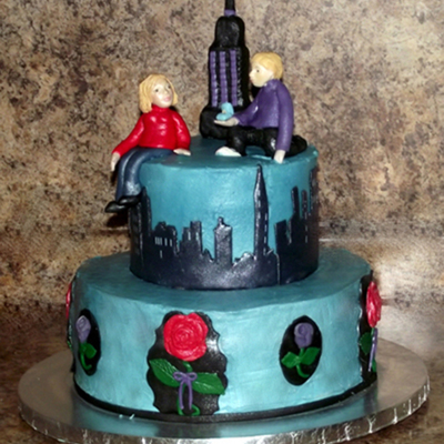 New York Engagement Cake