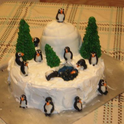 Penguin And Winter Scene