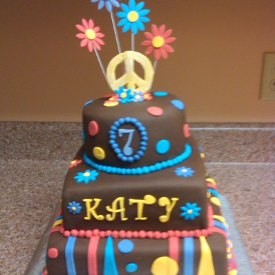 Groovy Peace Sign Cake