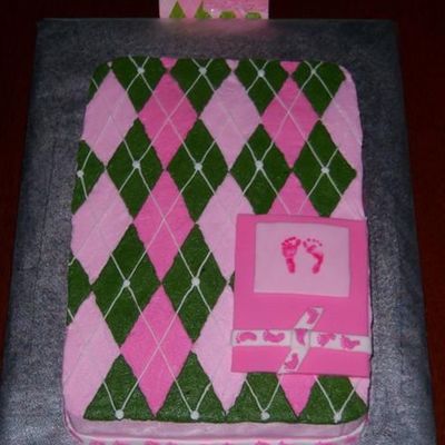 Argyle Baby Shower Cake