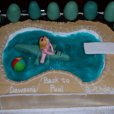 Pool Party Birthday Cake