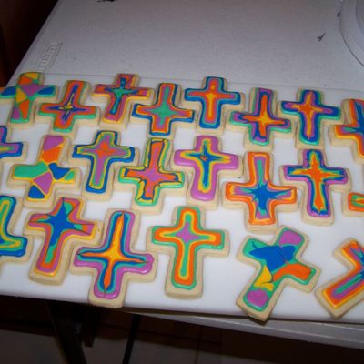 Tie Dye Baptism Cookies