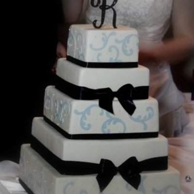 Black, Ivory, And Cornflower Blue