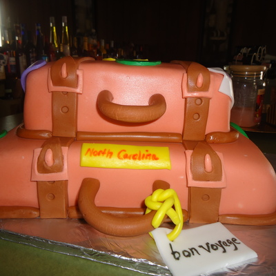Going Away Luggage Cake