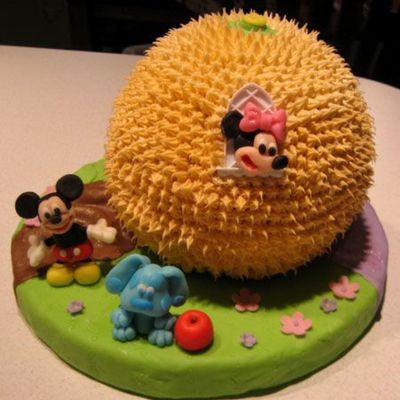 Orange Birthday Cake Mickey Mouse & Blue's Clues