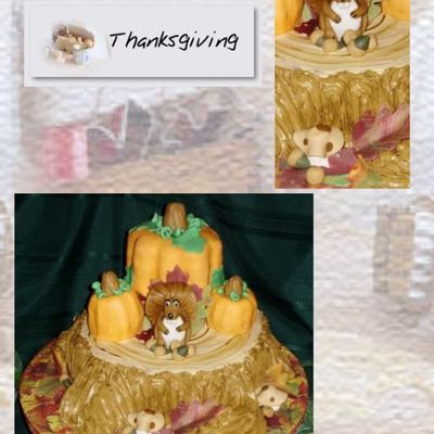 Thanksgiving Stump With Squirrel