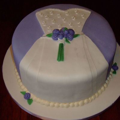 Purple Wedding Dress Cake
