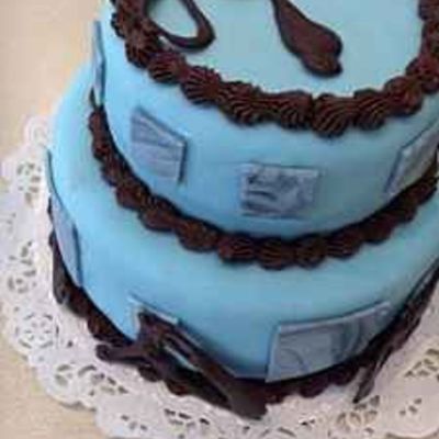 Blue Marbled Birthday Cake