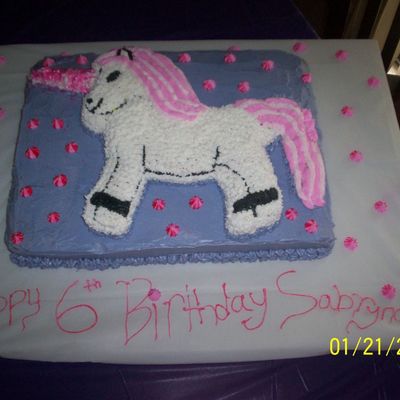 Unicorn Birthday Cake For My 6 Yr Old Daughter