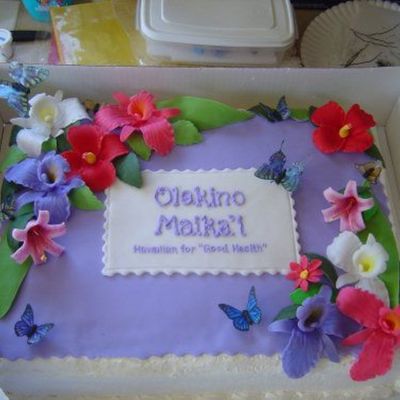 Hawaiian Flowers With Butterflies