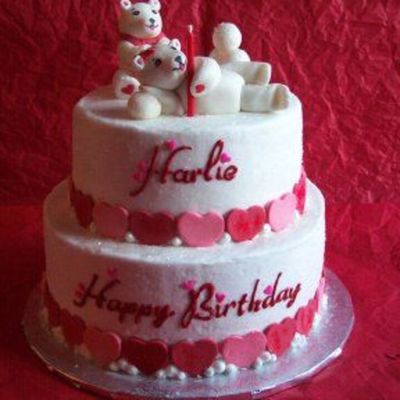 Polar Bear Valentine Cake