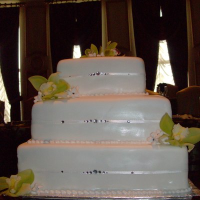 Green Orchid Wedding Cake
