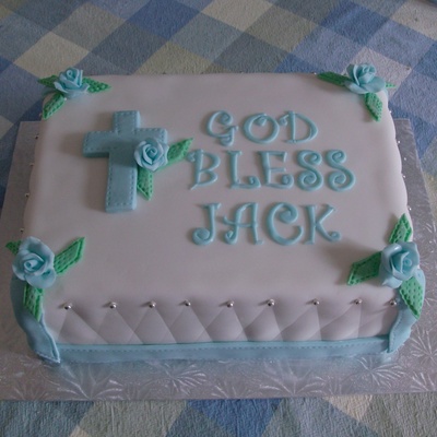 Boy Baptism Cake