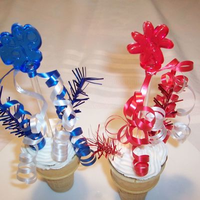 Red, White, Blue Cup Cake Cones