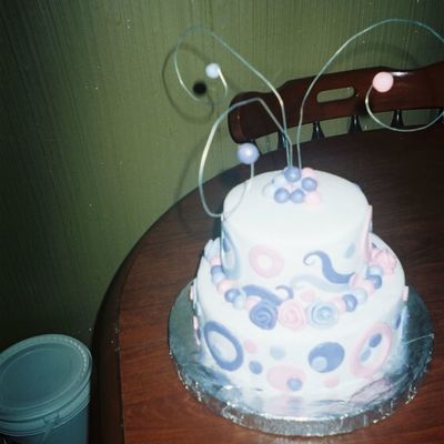 First Fondant Covered Cake.