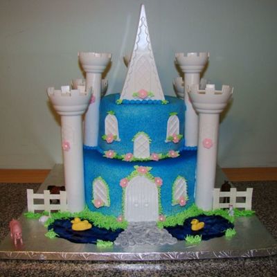 Blue Castle Cake