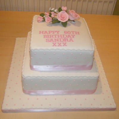 2 Tier Rose Birthday Cake