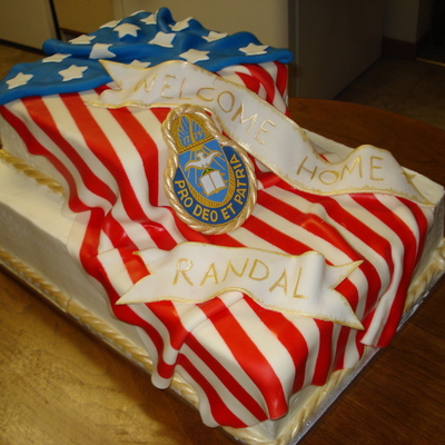 Flag Welcome Home Cake