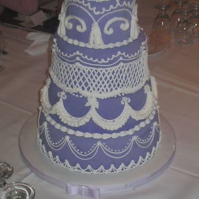 Purple And White Round Wedding