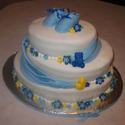 Baby Booties Shower Cake