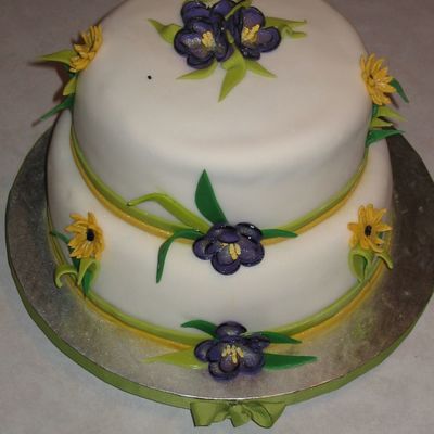 Purple And Sunflowers