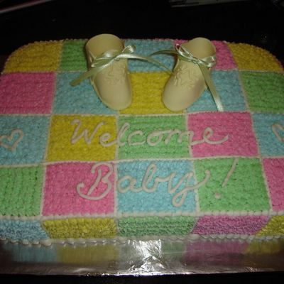 Quilt Pattern Baby Shower Cake