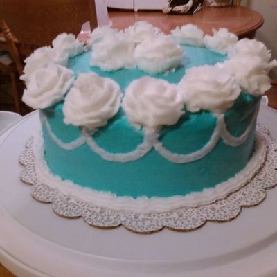 Mom's Birthday - Blue W/white Roses