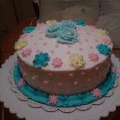 Blue & Pink Birthday Cake