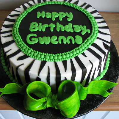 Zebra, Lime Green Birthday