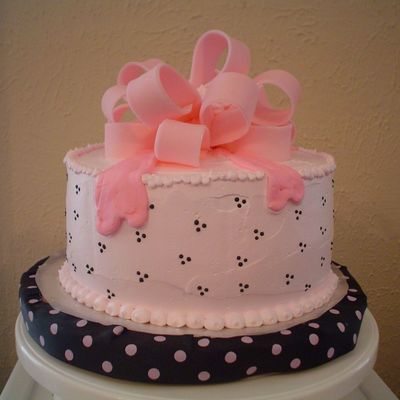 Pink And Black Shower Cake